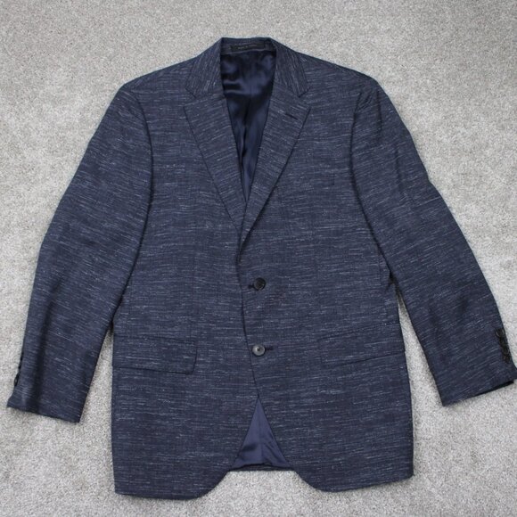 BOSS Hugo Boss Johnstons/Lenon Sports Jacket Mens 40R Blue Wool Regular Fit - Picture 1 of 16